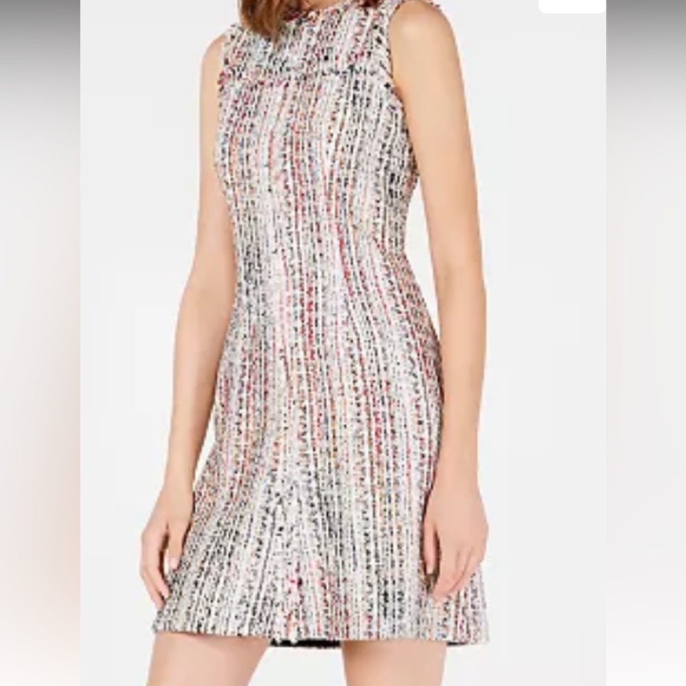 Elie Tahari Multicolor Sleeveless Tweed Dress